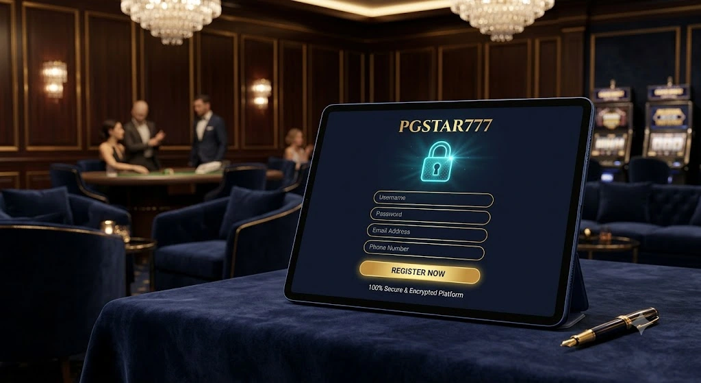 หน้าจอแสดงขั้นตอนเปิดบัญชีผู้ใช้ PGSTAR777 บนแพลตฟอร์ม iGaming ที่เน้นความปลอดภัยระดับพรีเมียม