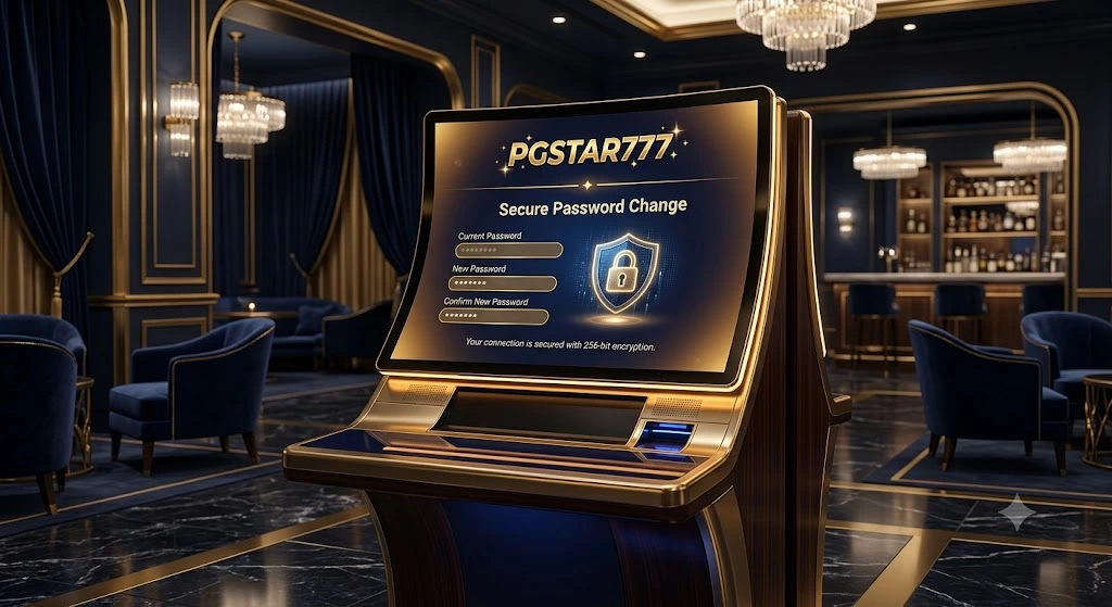 หน้าจอแสดงขั้นตอนการเปลี่ยนรหัสผ่าน PGSTAR777 อย่างปลอดภัยเพื่อความปลอดภัยของบัญชี